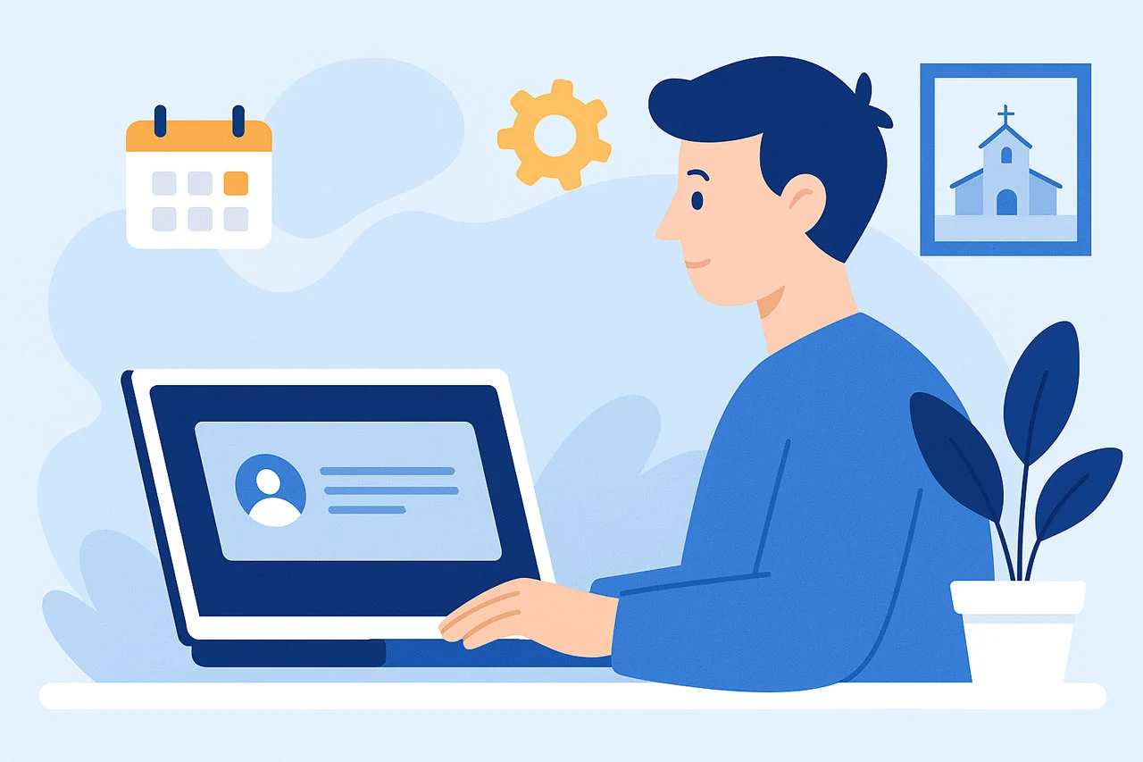 Educatore che utilizza il gestionale per le iscrizioni online