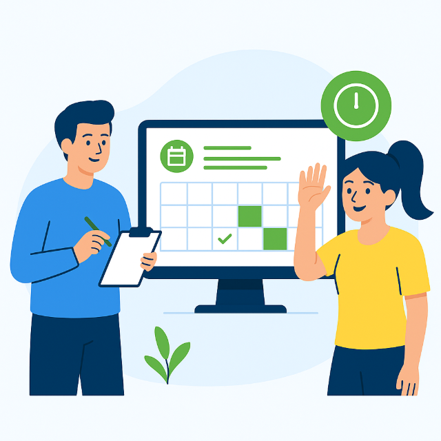 Educatore che registra le presenze